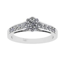 .55 Ctw VS/SI1 Diamond14K White Gold Engagement Ring (ALL DIAMOND ARE LAB GROWN)
