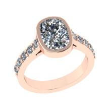 3.20 Ctw VS/SI1 Diamond Prong Set 14K Rose Gold Engagement Ring