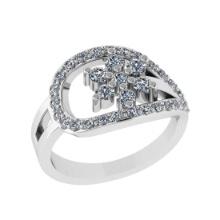 1.05 Ctw VS/SI1 Diamond 14K White Gold Cluster Engagement Ring (ALL DIAMOND ARE LAB GROWN )