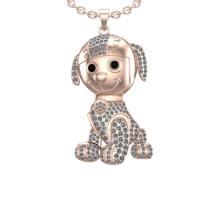 2.93 Ctw VS/SI1 Treated Fancy Black and white Diamond 14K Rose Gold Hip Hop Style Necklace (ALL DIAM