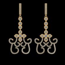 1.52 Ctw VS/SI1 Diamond 10K Yellow Gold Dangling Earrings
