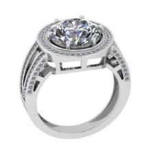 5.07 Ctw SI2/I1 Diamond Style Prong Set 18K White Gold Engagement Halo Ring