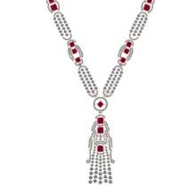 10.25 Ctw VS/SI1 Ruby and Diamond 14k Rose Gold Necklace ALL DIAMOND ARE LAB GROWN