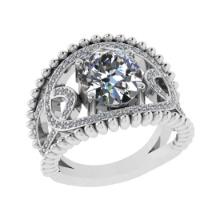 1.53 Ctw SI2/I1 Diamond 14K White Gold Engagement Halo Ring (ALL DIAMOND ARE LAB GROWN)