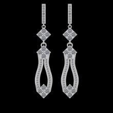 1.56 Ctw VS/SI1 Diamond 10K White Gold Dangling Earrings