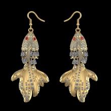 9.26 Ctw VS/SI1 Diamond 14K Yellow Gold Fish Hook Earrings (ALL DIAMOND ARE LAB GROWN )