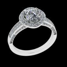 1.65 Ctw VS/SI1 Diamond Prong Set 18K White Gold Engagement Ring