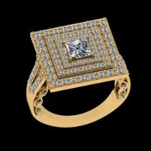 2.52 Ctw VS/SI1 Diamond Prong Set 18K Yellow Gold Engagement Ring