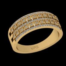 0.37 Ctw VS/SI1 Diamond Style Channel Set 10K Yellow Gold Groom's Wedding Band Ring