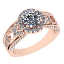 2.31 Ctw SI2/I1 Diamond Style Prong Set 18K Rose Gold Engagement /Wedding Halo Ring