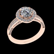 1.65 Ctw VS/SI1 Diamond Prong Set 18K Rose Gold Engagement Ring