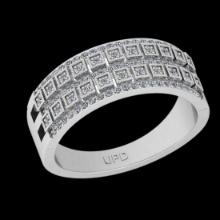 0.37 Ctw VS/SI1 Diamond Style Channel Set 10K White Gold Groom's Wedding Band Ring