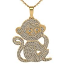5.26 Ctw SI2/SI1 Diamond Style Prong Set 18K Yellow Gold chinese year of the Monkey Necklace (ALL DI