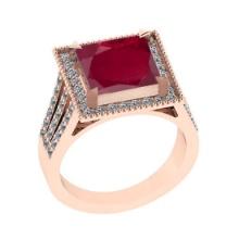 3.56 Ctw VS/SI1 Ruby and Diamond 14K Rose Gold Vintage Style Ring (ALL DIAMOND ARE LAB GROWN DIAMOND