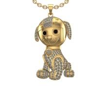 2.93 Ctw VS/SI1 Treated Fancy Black and white Diamond 14K Yellow Gold Hip Hop Style Necklace (ALL DI