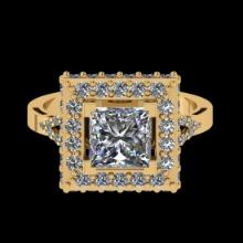 2.23 Ctw VS/SI1 Diamond Prong Set 18K Yellow Gold Engagement Ring