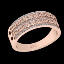 0.37 Ctw VS/SI1 Diamond Style Channel Set 10K Rose Gold Groom's Wedding Band Ring