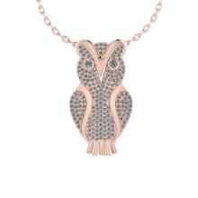 2.76 Ctw VS/SI1 Diamond 14K Rose Gold lucky owl Necklace (ALL LAB GROWN ARE DIAMOND)