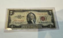1953-A Series $2 Dollar Red Seal Note - Thomas Jefferson Bill
