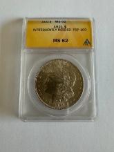1921 MORGAN US SILVER DOLLAR MS62 INFREQUENTLY REEDED TOP 100