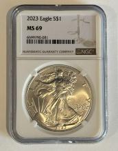 2023 S$1 Silver Eagle Coin - NGC MS69