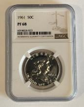 1961 Franklin Half Dollar Proof Coin - NGC PF68