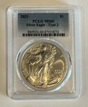 2021 $1 Silver Eagle Coin Type II - PCGS MS68
