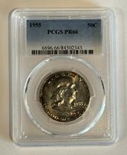 1955 Franklin Half Dollar Proof Coin - PCGS PR66