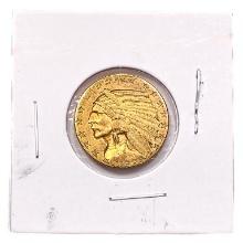 1909 $5 Gold Half Eagle ABOUT UNCIRCULATED