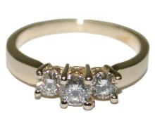 14k Gold three-stone style 0.69 ct Diamond Ring