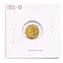 1851-O Rare Gold Dollar ABOUT UNCIRCULATED