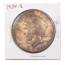 1934-S Silver Peace Dollar ABOUT UNCIRCULATED