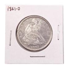 1861-O Seated Half Dollar ABOUT UNCIRCULATED