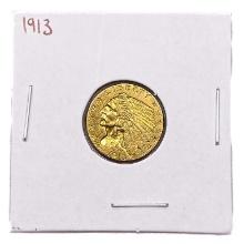 1913 $2.50 Gold Quarter Eagle AU+