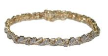 10k Gold 3 ct TDW Diamond Bracelet 7" Length