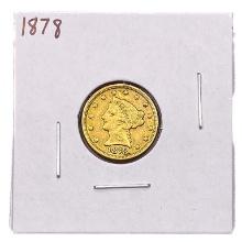 1878 $2.50 Gold Quarter Eagle ABOUT UNC