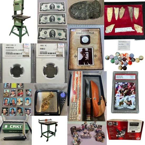 Coins, Case XX, Military, Woodworking, & Sports