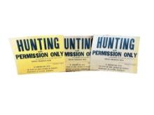 3- Hunting Signs cardboard vintage signs
