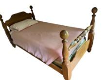 Oak Twin Bed frame w/ mattress