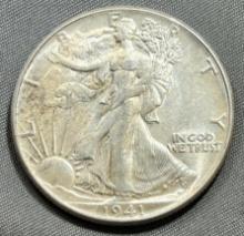 1941 US Walking Liberty Half Dollar, 90% Silver