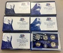 6- US Mint Proof Quarters only set, 1999-2004, SELLS TIMES THE MONEY