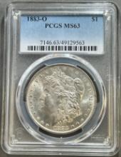 1883-O Morgan Silver Dollar in PCGS MS63 Holder