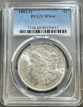 1883-O Morgan Silver Dollar in PCGS MS64 Holder