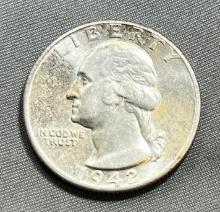 1942-D Washington Quarter, 90% silver