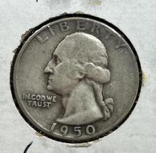 KEY DATE 1950 D/S Washington Quarter, 90% silver