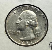 1953-D Washington Quarter, 90% silver