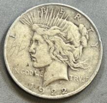 1922 Peace Silver Dollar, 90% Silver