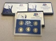 3- 1999 US Mint Proof Sets, QUARTERS ONLY, SELLS TIMES THE MONEY
