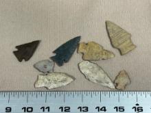 Arrowheads Artifacts lot of 8 points from Southern Ohio longest 2 1/2"