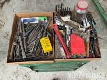 (2) flats including drill bits, punches, chisels etc.